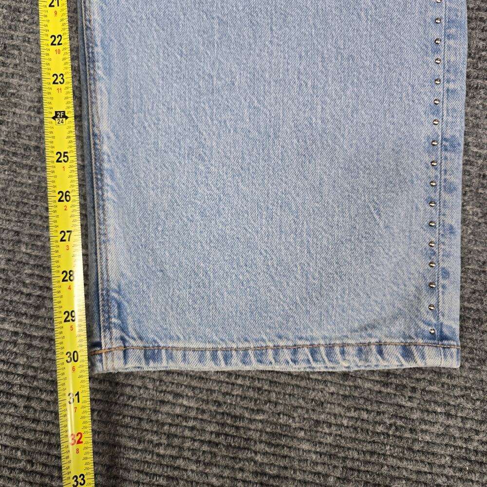 American Eagle Strigid Ex-Boyfriend Jeans Womens 14 Light Wash Studded NWT 32W - Picture 8 of 8